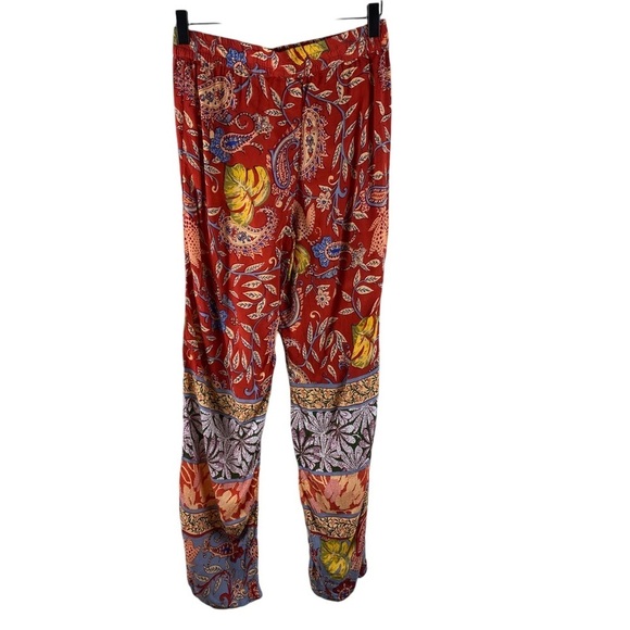 Anthropologie Sonrisa Paisley Pants Red Size XS - Picture 2 of 9
